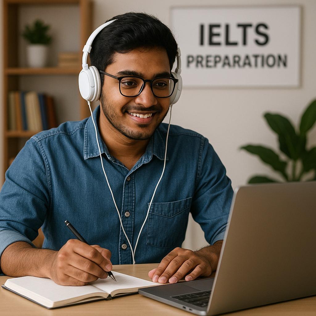 Student preparing for IELTS
